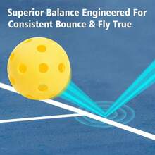 1 个 74 毫米 40 孔匹克球，USAPA 认可匹克球，带网袋的户外匹克球，高弹性黄色匹克球，适用于所有款式匹克球拍，高弹跳，高可见度球，适用于室外和室内球场