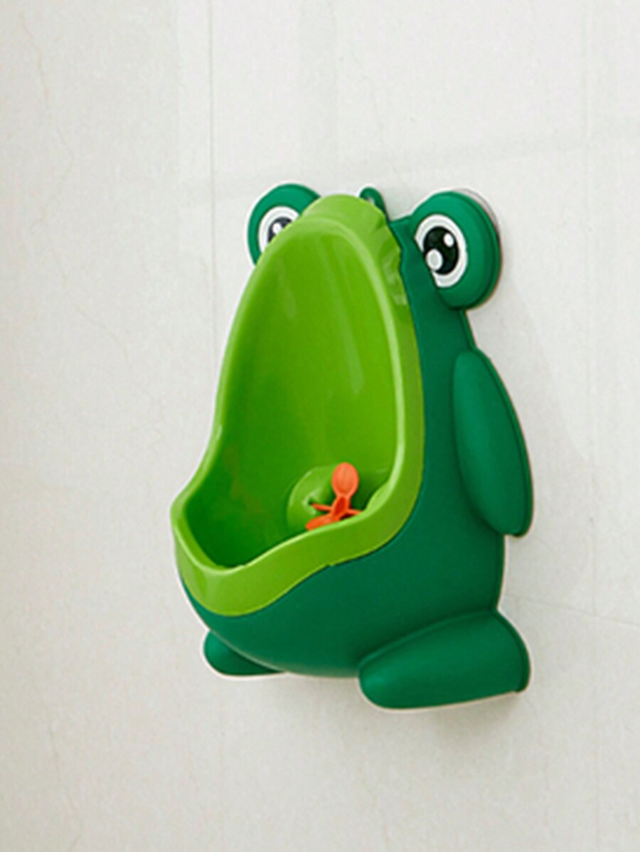 1pc Green Frog Urinal For Little Boys Hanging Urine Bowl With Hook