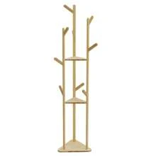 Coat Stand Coat Rack 166cm Bamboo Coat Rack With 3 Tier Storage Shelf And 10  Hooks Freestanding Clothes Rack Coat Hat Bag Rack For Entryway Hallway Office Hotel Natural Wood - 杏色 - 查看 11