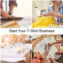 4PCS T-Shirt Ruler Guide, T-Shirt Alignment Tools With Clothing Size Chart, T-Shirt Centering Vinyl Guide For Heat Press Transfer And Sublimation Designs On Shirts - White - View 11
