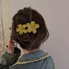 1入組聖誕主題花卉髮夾,裝飾項目,黃色
