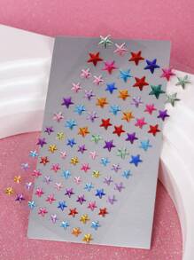 Đầy màu sắc Đa quy cách Ba chiều Năm cánh Hình -ngôi sao Mô phỏng Đá quý Mặt Kim cương Hình dán DIY Liên hoan âm nhạc Y2K Hội hóa trang Mắt Và Mặt Đồ trang trí Kim cương Hình dán 1 Gói - Nhiều màu - Xem 3