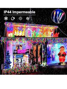 7-Meter Waterfalls, Colorful, White, Warm With 320 LED Lights - Multicolor - View 3