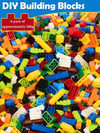 NEUSNEY 1 袋什锦小颗粒积木 DIY 建筑益智玩具，散装塑料积木，适合 3 岁以上学龄前儿童，颜色和数量随机，未指定乐高套装花朵，男孩生日礼物，一岁玩具