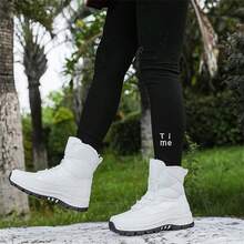Của phụ nữ Ngoài trời Thể thao Giày ống , Dày lên Lót lông Không thấm nước Bốt Tuyết , Không trượt Chống mài mòn , High Top Mùa Đông Giày ống Đối với phụ nữ Hàng Mới - trắng - Xem 4