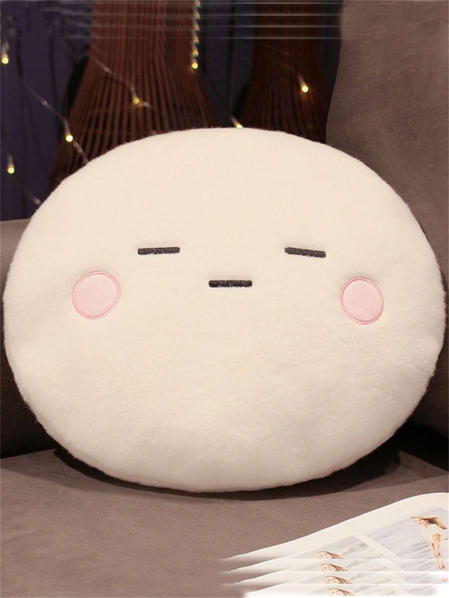 卡通餃子形毛絨玩具抱枕，適合家居、辦公室、沙發、椅子、送給親戚、朋友的聖誕禮物 - 白色 - 查看 1