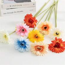 5pcs Artificial Chrysanthemum Flower For Room/home/party/photo Decoration - trái cam - Xem 4