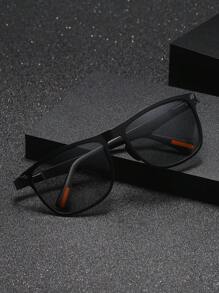 Retro Square Metallic Day And Night Dual-Use Polarized Photochromic Sunglasses, Classic Fashion Accessory For Outdoor Sports, Riding, Traveling, Beach, Vacation, Driving, Fishing, UV Protection Glasses Casual Sunglasses Sun Glasses Beach Accessories Sun Glasses Sunglasses Shades For Summer Beach Vacation,Outdoor,Travel - Black - View 3