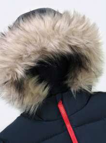 SOLOCOTE Boys' Thickened Waterproof Windproof Hooded Coat With Pockets And Zipper For Winter - Multicolor - View 3