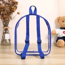 1 Pieza Mochila Transparente Azul Ligera E Impermeable Para Niños, Estudiantes - Azul - Ver 3