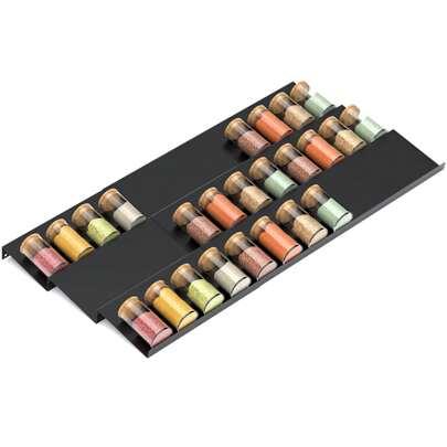 1 ou 4 organisateur de tiroir d'épices en acrylique transparent, insert de tiroir de bocaux d'épices, plateau de rangement d'épices de cuisine pour tiroir/plan de travail (bocaux non inclus)