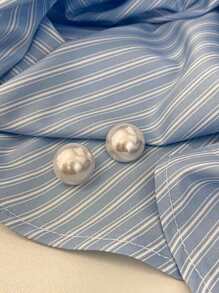 Tkool 2pcs Exaggerated Faux Pearl Stud Earrings For Women, Super Large