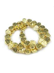 一根天然紅赤鐵礦和黑瑪瑙串珠串(8 毫米),14k/18k 鍍金。非常適合製作 Diy 手鍊、項鍊和半成品手工珠寶配件。