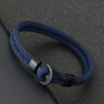 51Luckind Pulsera de ancla para hombre de doble capa, pulsera náutica, regalo para él, joyería de surf