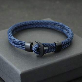 51Luckind Pulsera de ancla para hombre de doble capa, pulsera náutica, regalo para él, joyería de surf