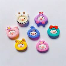 10入組隨機混合動畫角色設計diy珠寶樹脂配件文具手機殼鑰匙鏈鞋子裝飾冰箱貼材料,包括雙面膠帶 - 彩色 - 查看 1