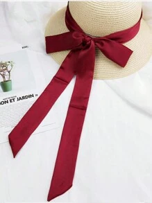 1 chiếc khăn quàng cổ dài hẹp cho nữ 200x5cm chất liệu voan lụa cao su màu trơn màu đỏ thắt nơ túi đen ruy băng băng đô choker - Màu Đỏ Sâu - Xem 2