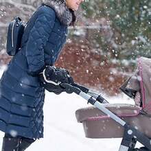 1 件裝黑色保暖時尚嬰兒推車手袋適合冬季日常使用 - 黑色 - 查看 4