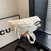 Bolsa De Pecho Y Cintura Para Mujer De Diseño Simple Y Color Sólido - Beis - Ver 5