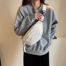 Bolsa De Pecho Y Cintura Para Mujer De Diseño Simple Y Color Sólido - Beis - Ver 8