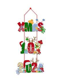 1pc Christmas Letter Pattern Door Decoration - Multicolor - View 2