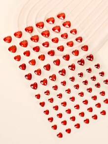 STARTTOOS 1張3d模擬粉色寶石心形臉部寶石貼紙 Diy 裝飾品,適用於音樂節、y2k、舞會化妝