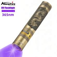 Alonefire Alonefire SV65 High Quality 365nm UV Blacklight Wood's Lamp LED Flashlight Built-In USB Rechargeable Battery Ultraviolet Invisible Ink Marker Resin Curing Torch Cat Dog Pets Stain Tinea Leakage Marker Ore Money Vitiligo Scorpion Fluorescence Detection Lamp, Camping Accessories