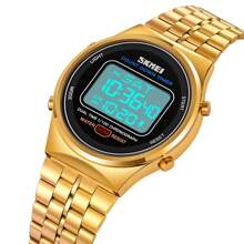 Skmei Business Waterproof Women Stainless Steel Band Multifunctional Electronic Wristwatch (30m) - 金色 - 查看 3