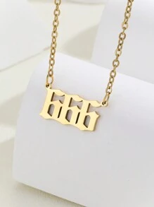 1個精鋼幸運號碼項鍊,男女適用,000-999,復古毛衣鏈,周年紀念禮物