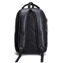 Mochila De Couro Grande Impermeável Trabalho Faculdade - Preto - Visão 3