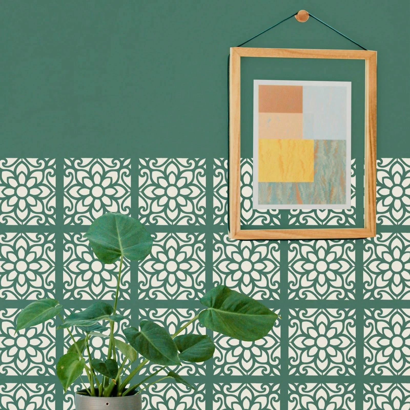 4 PCS 8x8 Inch Tile Stencils Wall Stencils Concrete Floor Stencils for