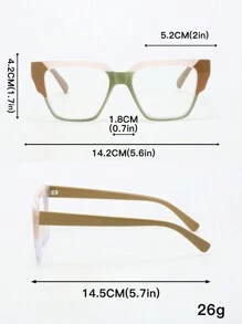 1pc Unisex Square Retro TR90 Non-Prescription Glasses - Multicolor - View 5