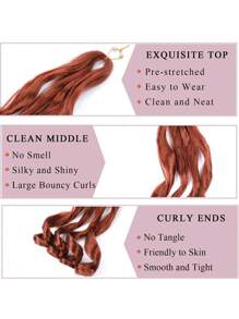 3包高溫合成法式卷髮辮髮,螺旋卷曲的鉤針髮型,西班牙式螺旋式法式卷曲辮髮擴展漸變卷曲編髮 - 彩色 - 查看 5