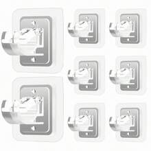 8pcs/set No Hole Curtain Rod Bracket Hooks - Multicolor - View 1