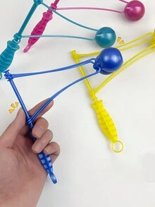 1入閒暇鐘擺減壓玩具,手持式塑膠彈球釋放壓力,舒緩情緒工具(隨機顏色) - 彩色 - 查看 3
