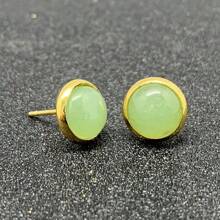 1 Paar Damen-ohrstecker Aus 8 Mm Naturstein, Modisch Und Schlicht, Mehrfarbig, Edelstahl-ohrstecker, Vielseitige Ohrringe, Geeignet Für Festivals, Hochzeiten, Partys Und Den Täglichen Gebrauch - Silber - Übersicht 8