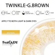 FRESH LADY Freshlady Twinkle-G.Brown Colored Contact Lenses 1 Year Disposable - Brown - View 2