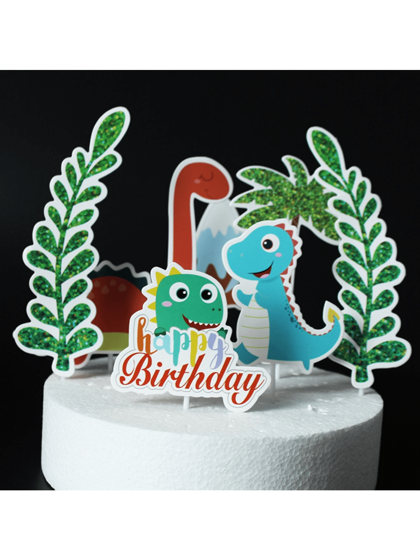 7 dinosaur cake decorations, children's birthday cake decoration plugin