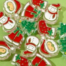 Giáng sinh Theo chủ đề Dầu Nhỏ giọt Hiệu ứng Hạt - Ông già Noen , Người tuyết , Cây thông noel - Lý tưởng Đối với DIY Điện thoại Dây đeo - Hạt màu giáng sinh-10 miếng - Xem 5