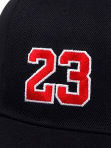 1pc Unisex Digital Embroidery Baseball Cap, Outdoor Adjustable Casual Hat For Spring And Autumn Street - Black - View 4