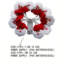 1入組發光毛絨聖誕老人呼吸繩掛飾附led燈,聖誕房間、臥室裝飾 - 黃色 - 查看 5