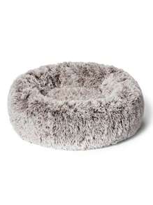 1pc Plush Round Pet Bed With Non-slip Bottom, Winter Use For Small, Medium, And Large Dogs And Cats - Mocha Brown - View 4