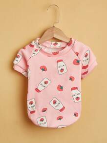 1件動畫牛奶瓶圖案中性寵物連帽衫,適用於貓和狗 - 彩色 - 查看 2