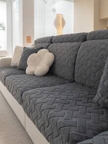 1 Miếng Sang trọng Đàn hồi phổ cập Bọc ghế sofa , Phong cách hiện đại Chống trượt Sofa Người bảo vệ Thích hợp Đối với Hình chữ L Ghế sofa Và 1/2/3/4 - Màu xám đen - Xem 5