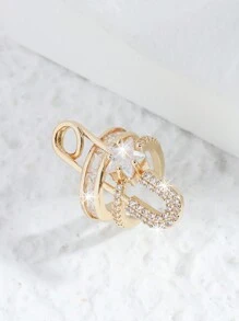 Manguito De Oreja Personalizado De Moda Europea Y Americana, 1 Pieza - Dorado - Ver 4