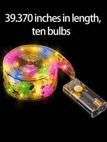 Led Ribbon Christmas Tree Decorative Light String, Festive Ambience, Double-layer Hot Stamping Silk Ribbon, Copper Wire Light - Multicolor - View 5