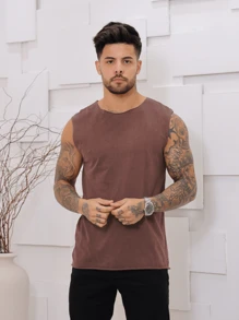 Men Tank Tops - Óxido marrón - Ver 1