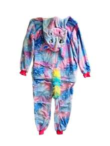 Pijama, Disfraz, Mameluco Suave de Unicornio, edades 4 a 13 - Multicolor - Ver 3