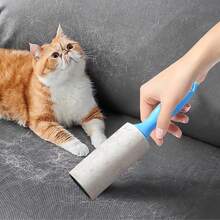 1入寵物撕開式衣服除毛滾輪刷,卡通設計,斜角削剪,用於清潔灰塵和毛髮,隨機顏色