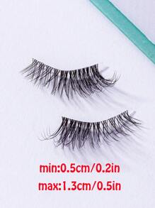 7对猫眼交叉透明短款自然假睫毛，日常妆容必备，0.5-1.3厘米条状假睫毛 - 黑色 - 查看 8